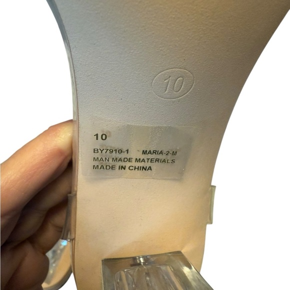 Nude Block heels with clear ankle & foot strap. NIB womens size 10M Box included - Picture 5 of 8